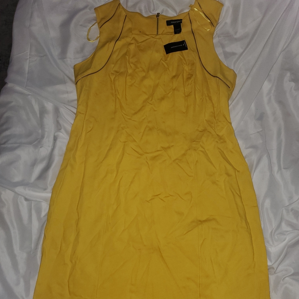 Ashley Stewart Golden yellow dress bodycon dress